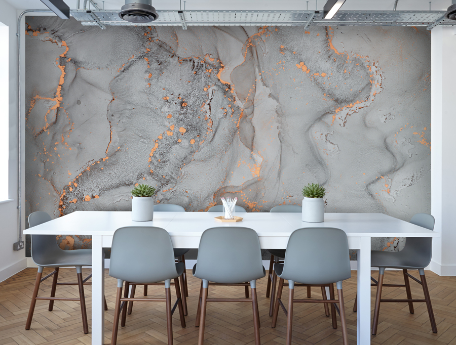 Wallpaper | Grey and orange luxurious marble