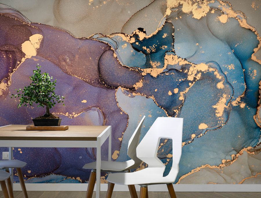 Wallpaper | Purple green and gold luxurious marble