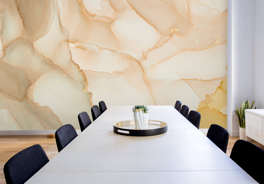 Wallpaper | Light orange luxurious marble