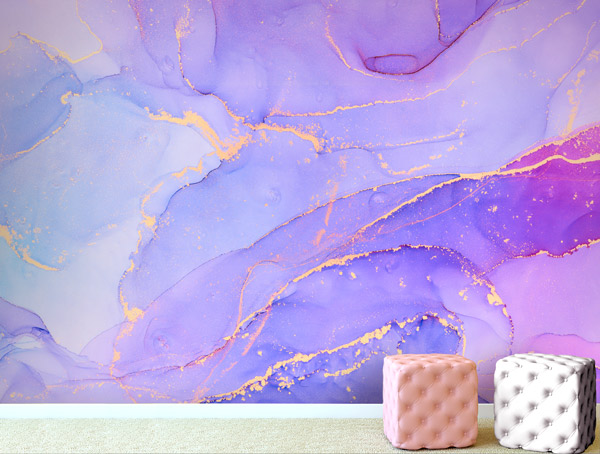 Wallpaper | Bright purple luxurious marble
