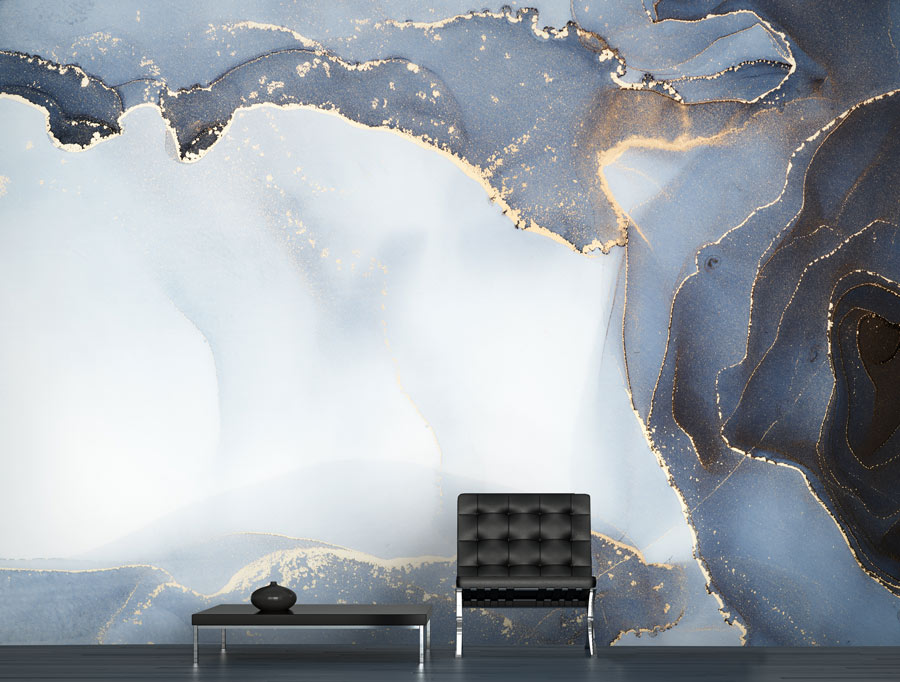Wallpaper | Shades of blue and bright lights luxurious marble