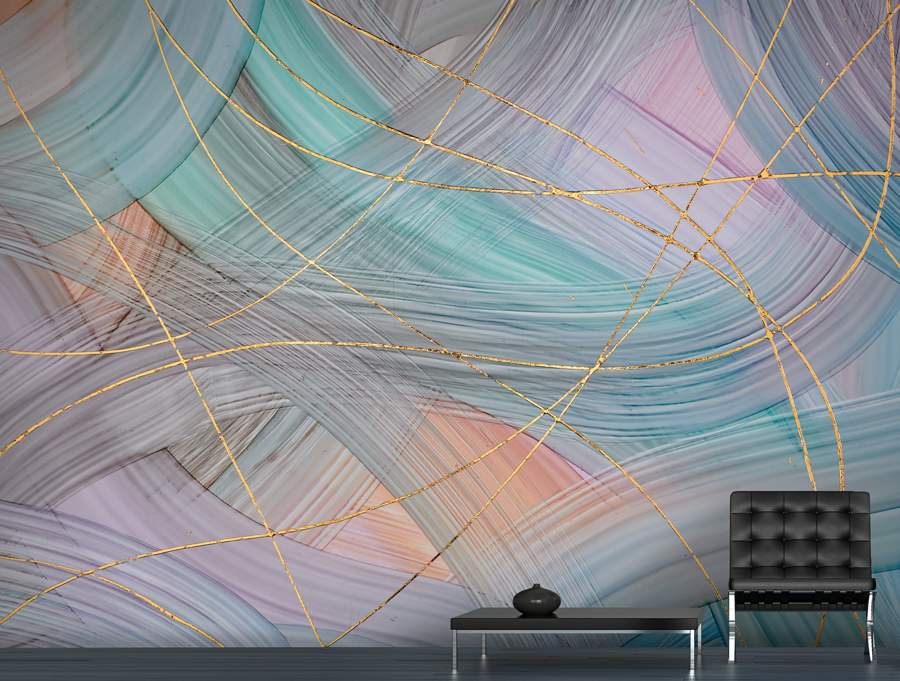 Wallpaper Colorful strings luxurious marble