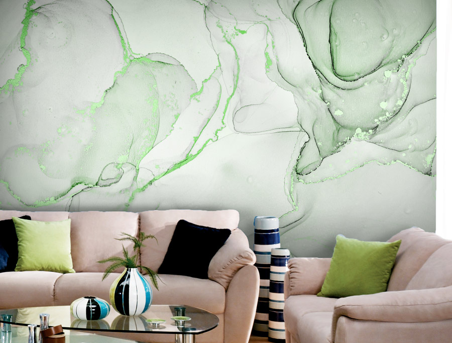 Wallpaper | Light and bright green luxurious marble