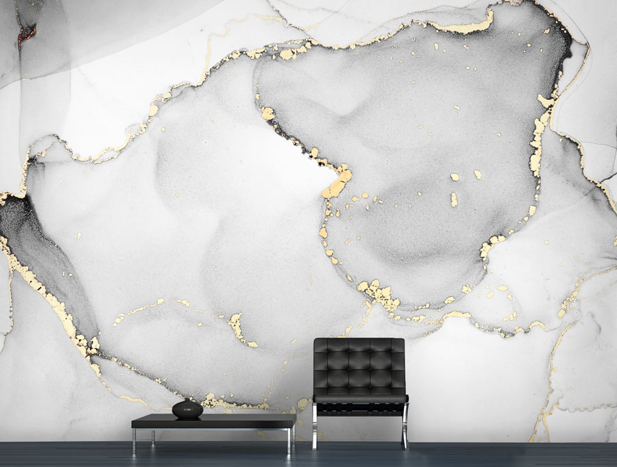 Wallpaper | Light grey and white luxurious marble