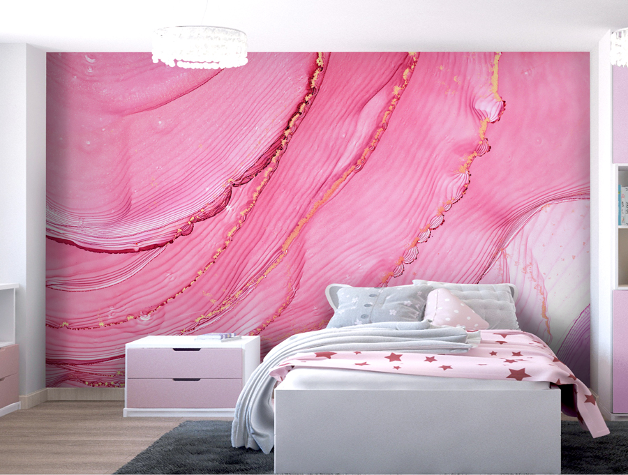 Wallpaper | Bright pink lines luxurious marble