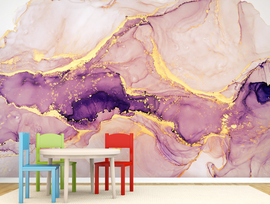 Wallpaper | Pink purple and gold luxurious marble
