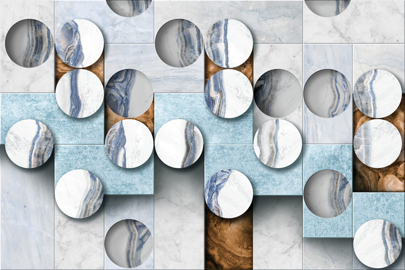 Wallpaper | 3D marble holes and circles