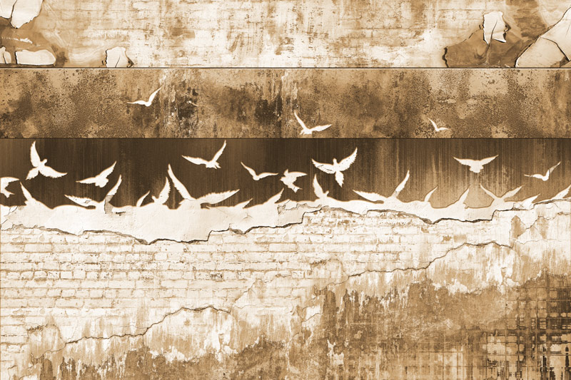 Wallpaper | Bricks and birds