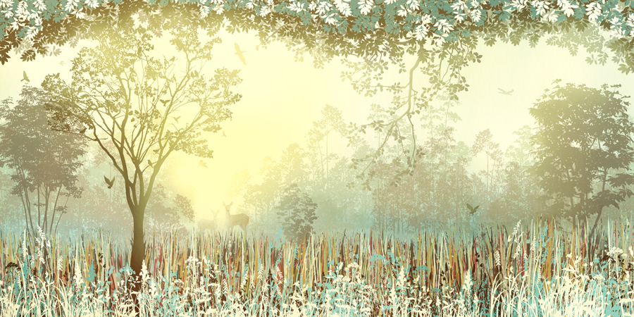 Wallpaper | Magic yellow forest