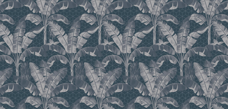 Wallpaper | Grey blue tropical abstract design
