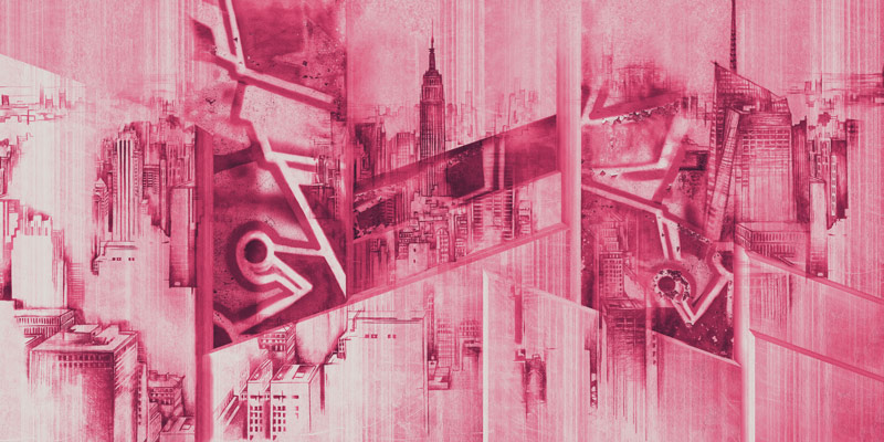 Wallpaper | Futuristic pink city design