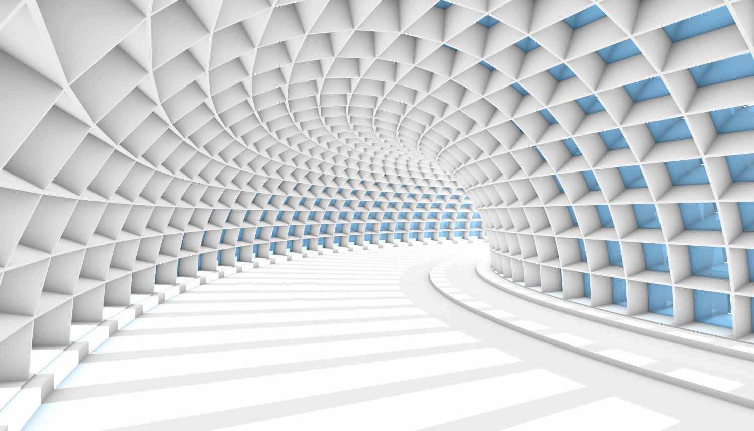 Wallpaper | 3D blue tunnel