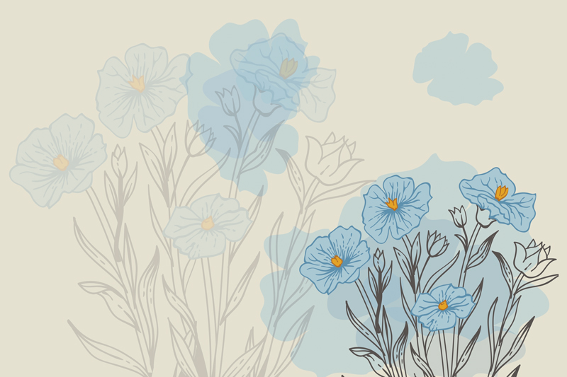 Wallpaper | Abstract blue flowers illustration