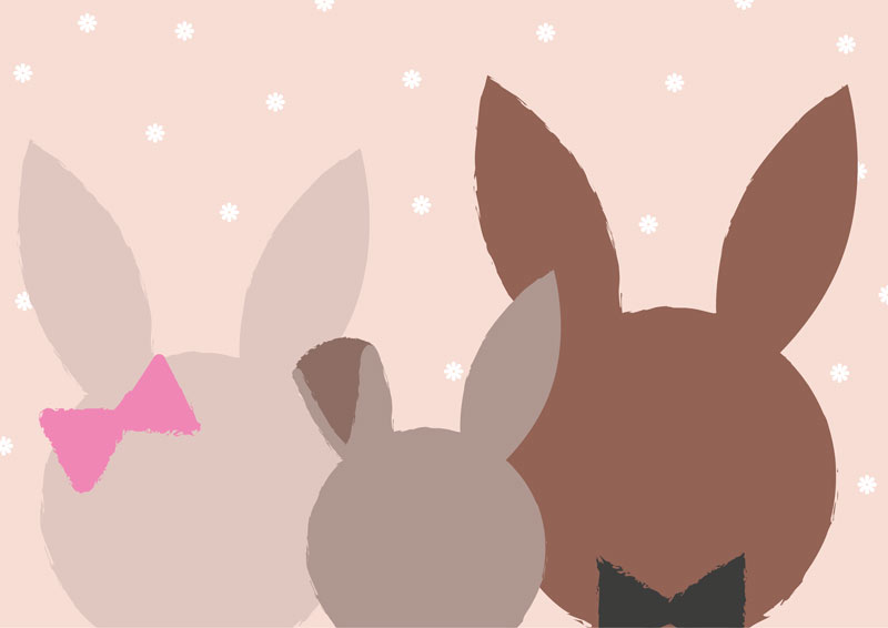 Wallpaper | Brown rabbit family