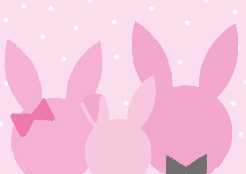Wallpaper | Pink rabbit family