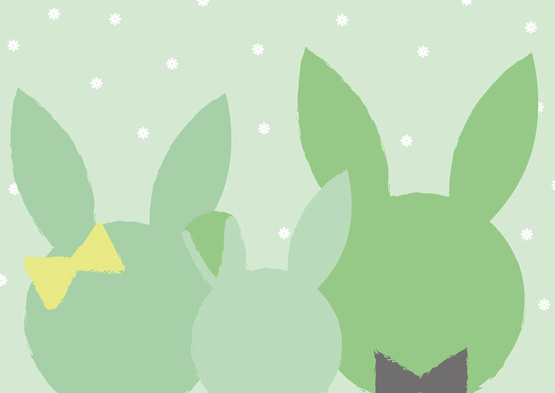 Wallpaper | Green rabbit family