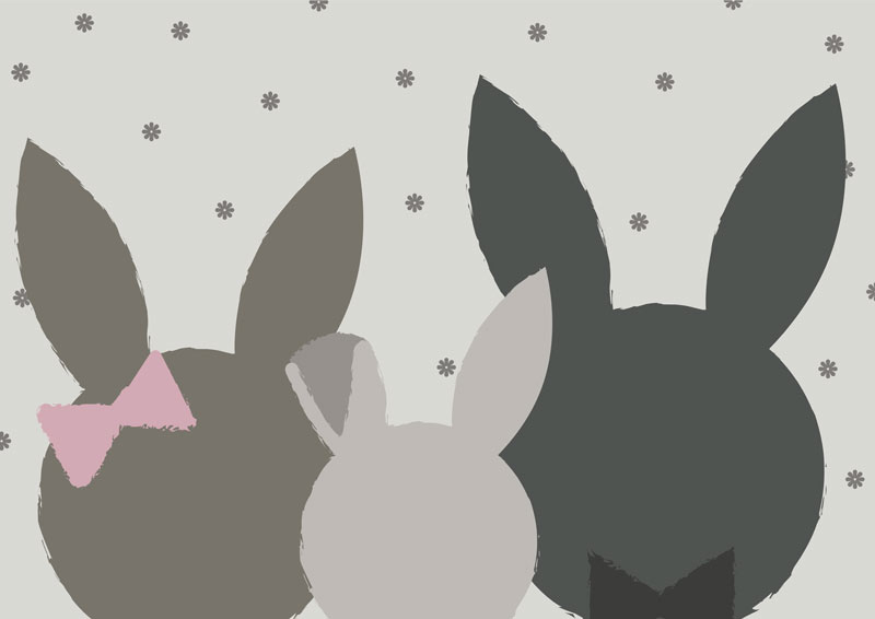 Wallpaper | Black rabbit family
