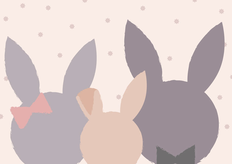Wallpaper | Orange purple rabbit family