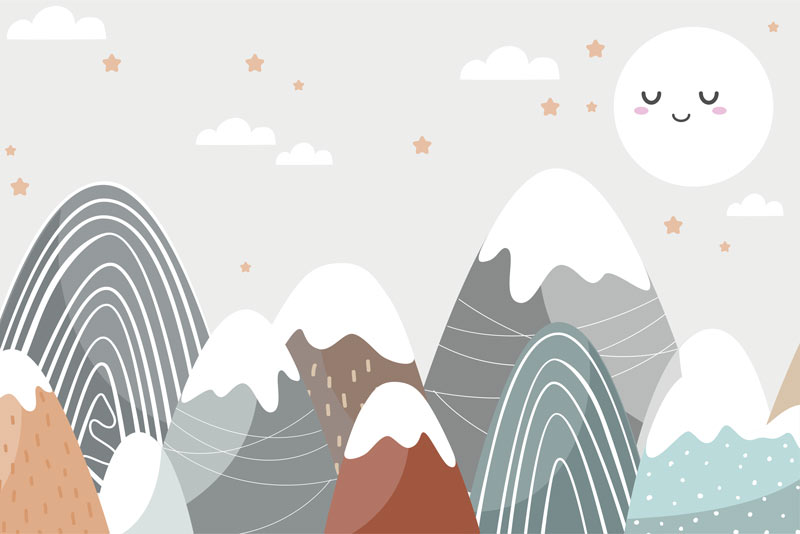 Wallpaper | Icecream mountains and happy moon