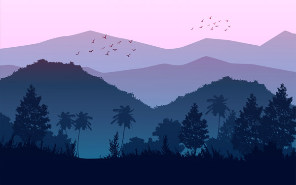 Wallpaper | Purple illustrated forest