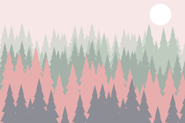 Wallpaper | Pink and green forest