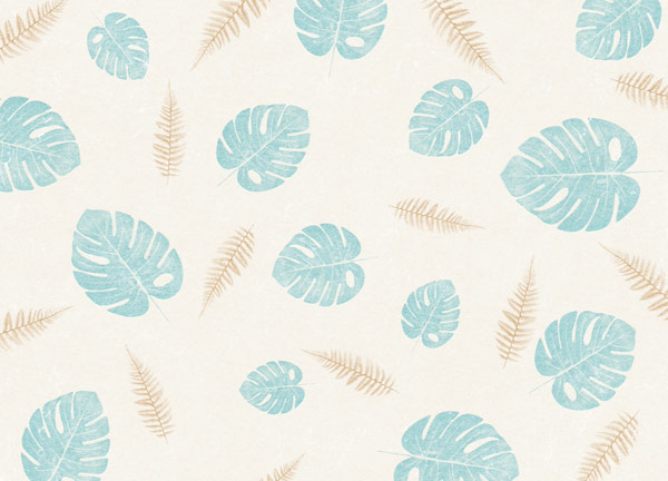 Wallpaper | Tropical pattern turquoise and orange