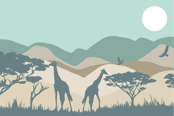 Wallpaper | Turquoise giraffes in the zoo