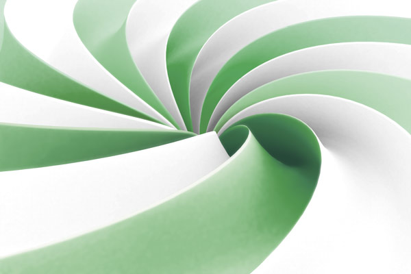Wallpaper | White and green 3D spiral