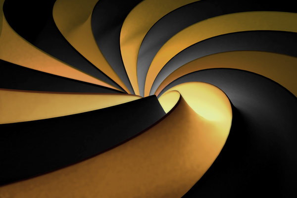 Wallpaper | Black and yellow 3D spiral
