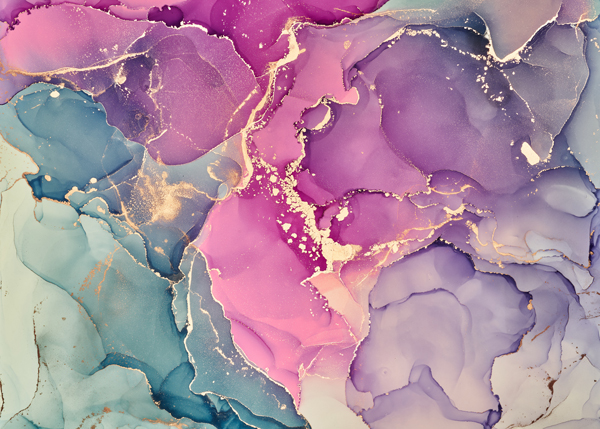 Wallpaper | Turquoise and pink luxurious marble