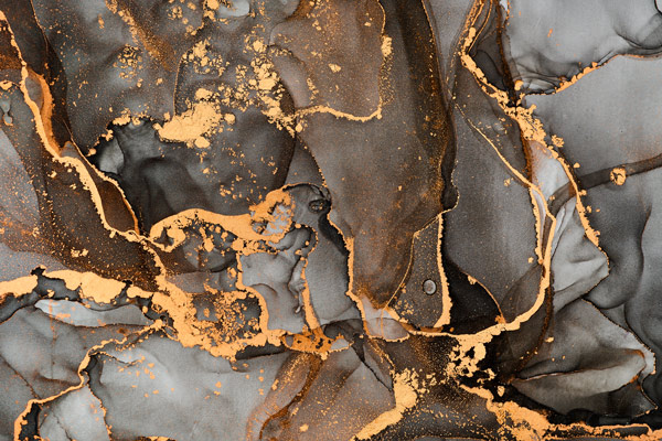 Wallpaper | Orange dark brown luxurious marble