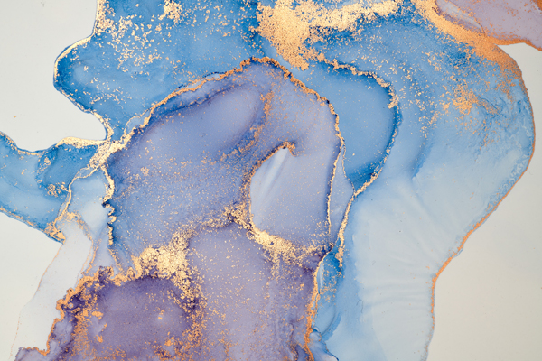 Wallpaper | Light blue and gold luxurious marble