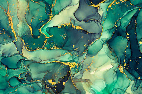 Wallpaper | Gold and green luxurious marble