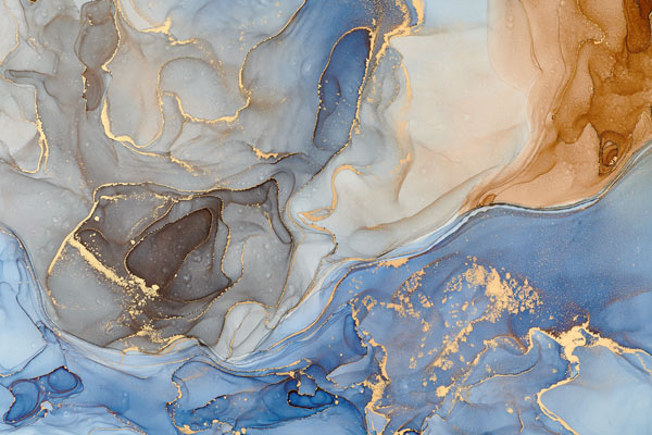 Wallpaper | Light blue orange luxurious marble