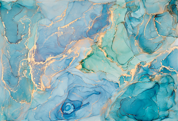 Wallpaper | Blue and green luxurious marble