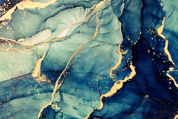 Wallpaper | Turquoise and blue luxurious marble