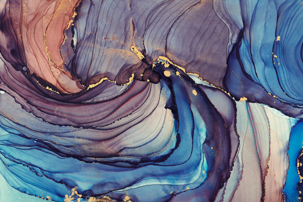 Wallpaper | Purple blue wave luxurious marble