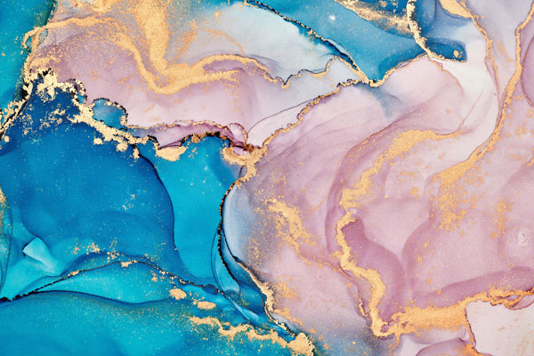 Wallpaper | Gold pink and blue luxurious marble