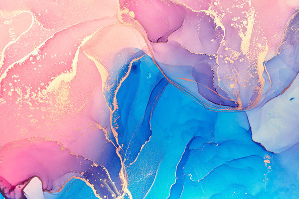 Wallpaper | Warm pink and blue luxurious marble