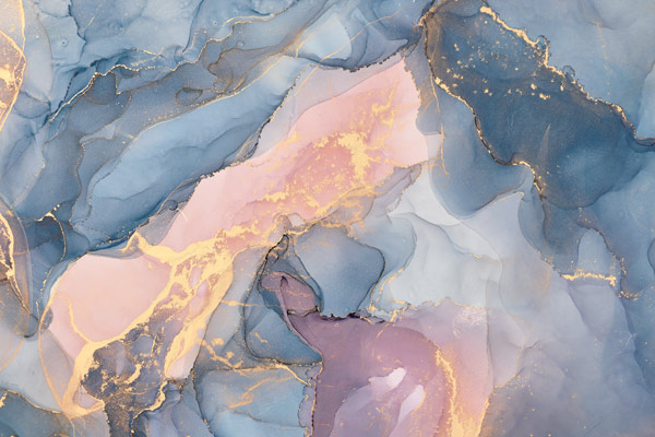 Wallpaper | Blue pink and gold luxurious marble