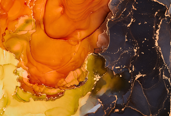 Wallpaper |Shades of orange and black luxurious marble