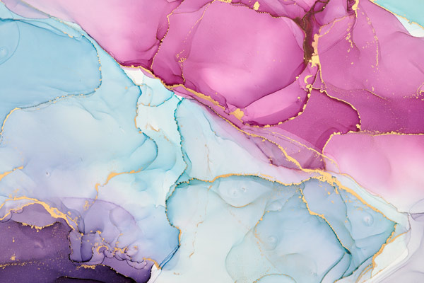 Wallpaper | Bright pink and light blue luxurious marble