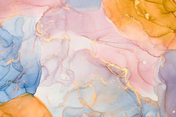 Wallpaper | Orange pink and blue luxurious marble