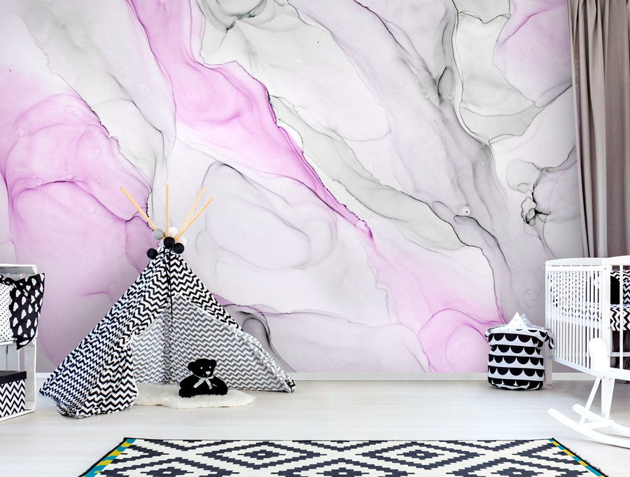 Wallpaper | Light smoky pink luxurious marble