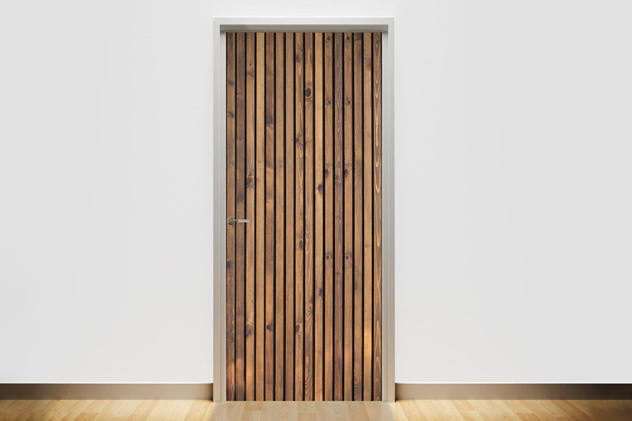 Door wallpaper | plank columns