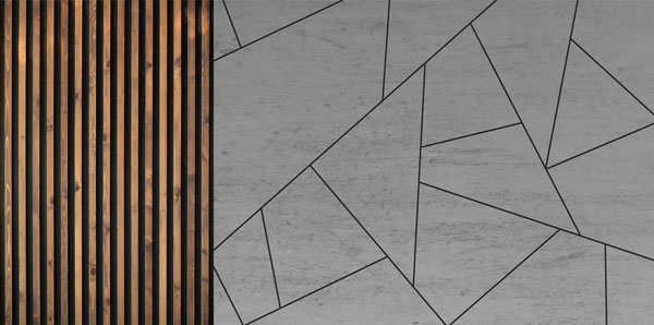 Wallpaper | Concrete triangles and planks