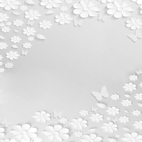 Wallpaper | White flowers and butterflies
